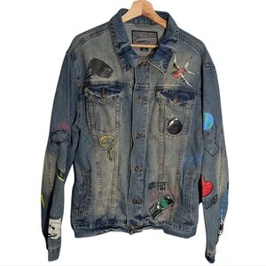 Brooklyn Cloth No Cap Retro 90s Graphics Denim Jean Jacket Men's Size XL